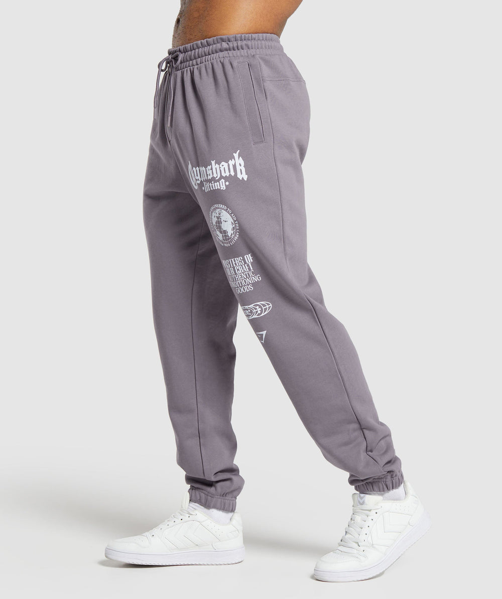 Global Lifting Oversized Essential Joggers Fog Purple