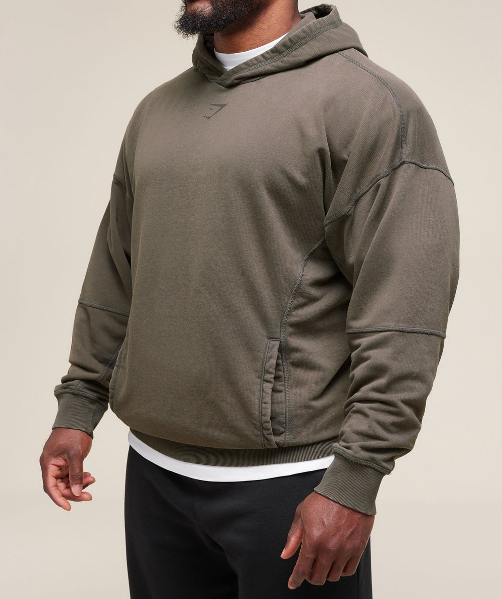 Heritage Washed Hoodie Strength Green