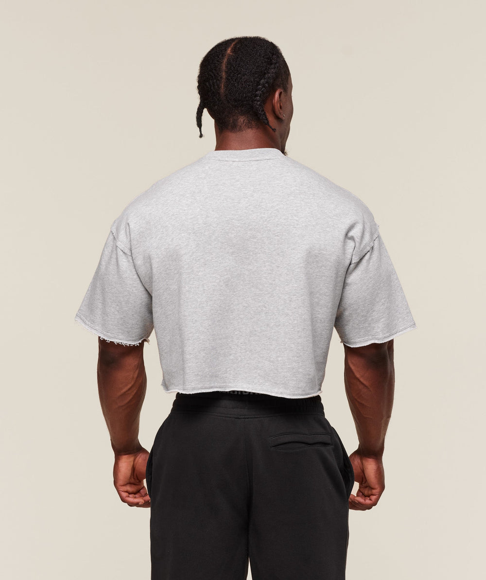 Legacy Cropped Short Sleeve Crew Light Grey Core Marl