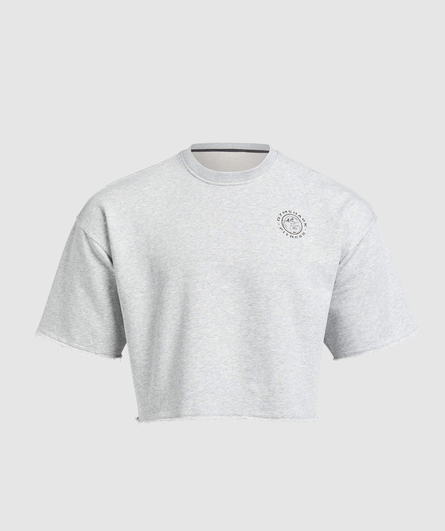 Legacy Cropped Short Sleeve Crew Light Grey Core Marl