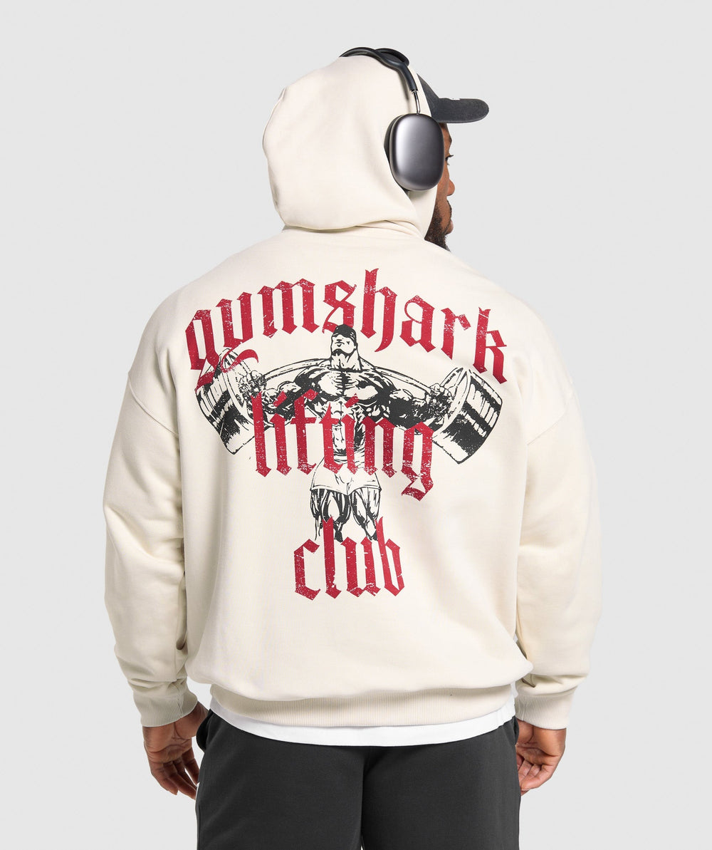 Lifting Club Hoodie Oat White