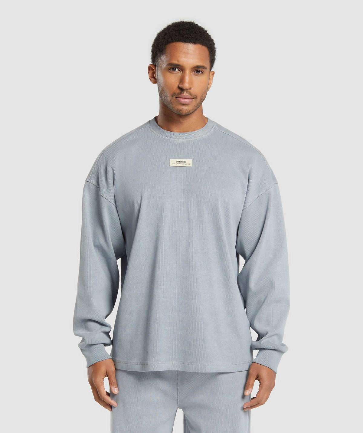 Heavyweight Rib Crew Denim Grey