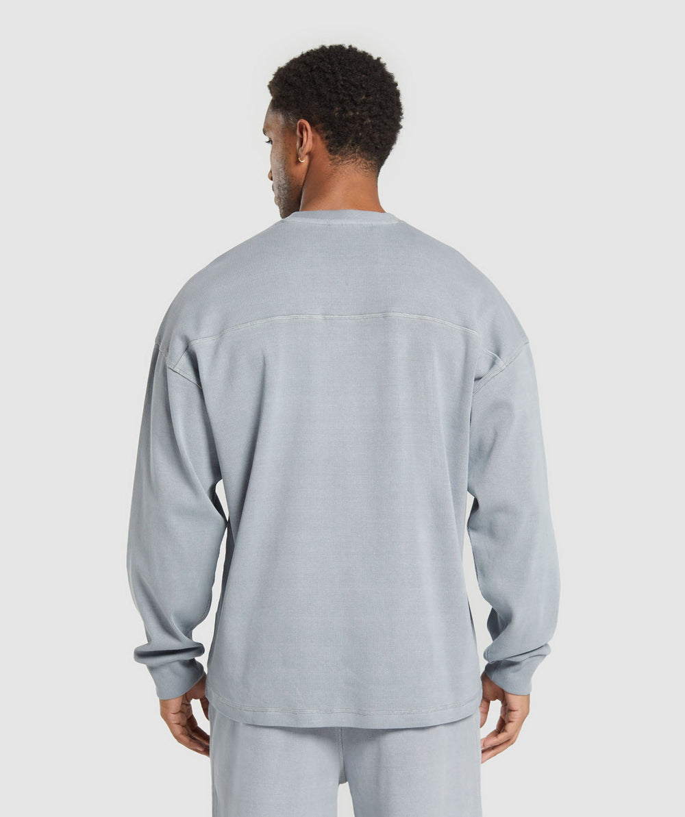 Heavyweight Rib Crew Denim Grey