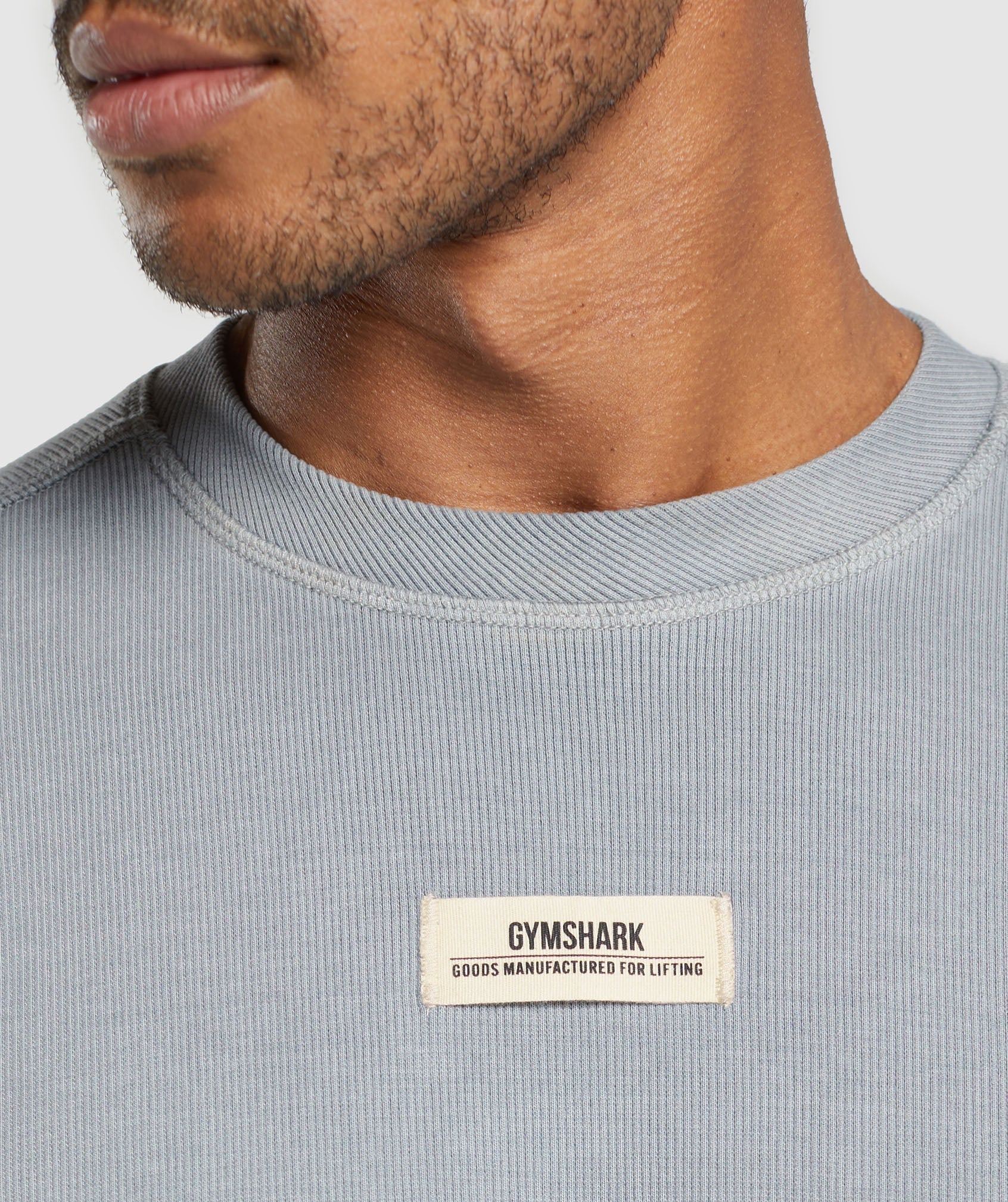 Heavyweight Rib Crew Denim Grey