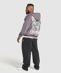 Doberman Graphic Hoodie Brushed Purple