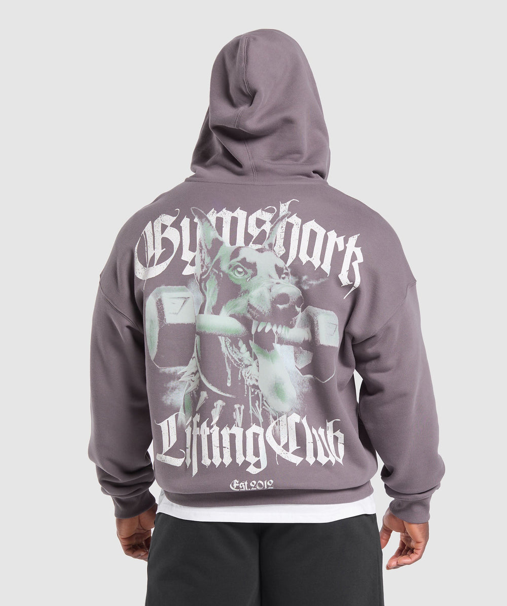 Doberman Graphic Hoodie Brushed Purple
