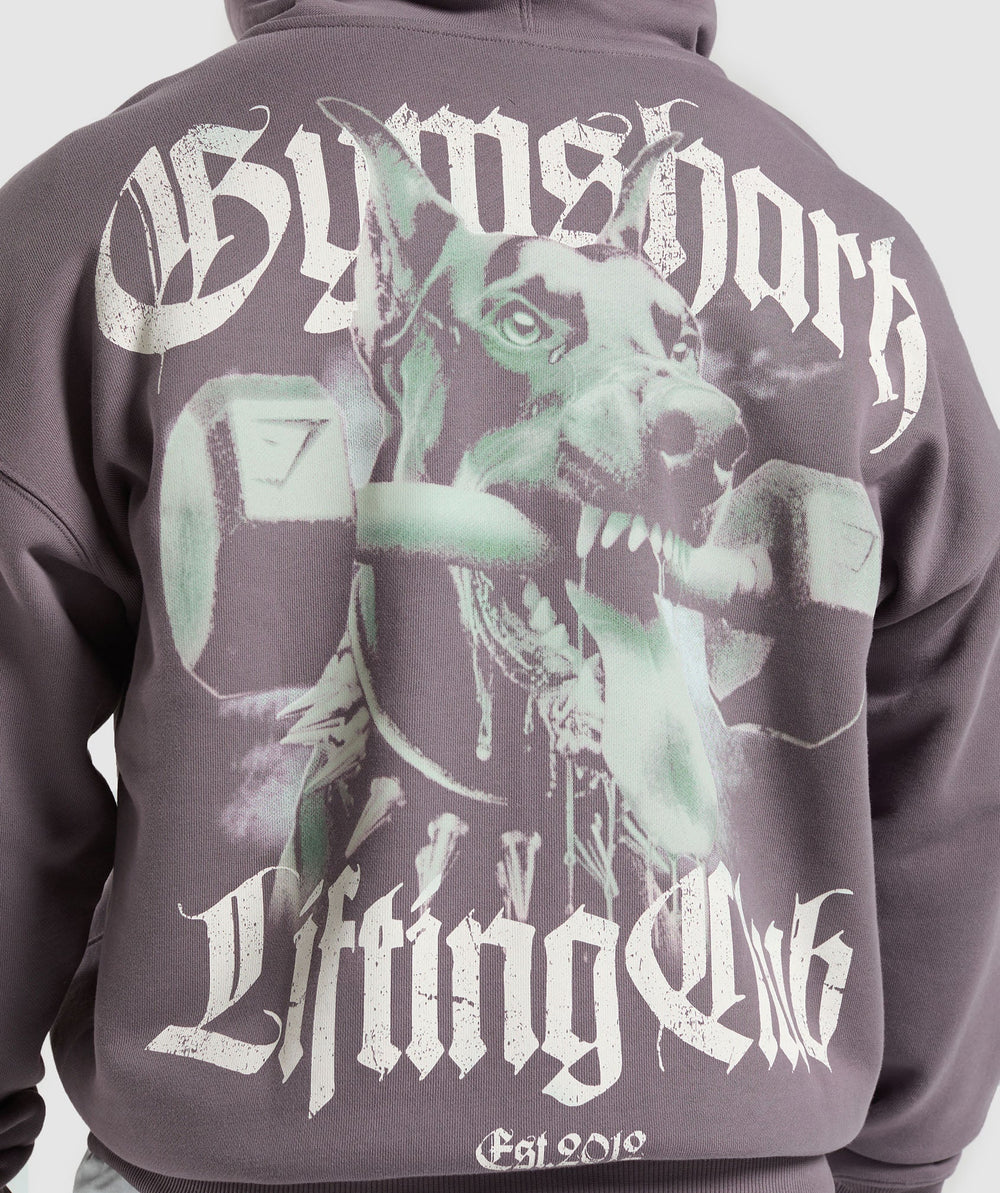 Doberman Graphic Hoodie Brushed Purple