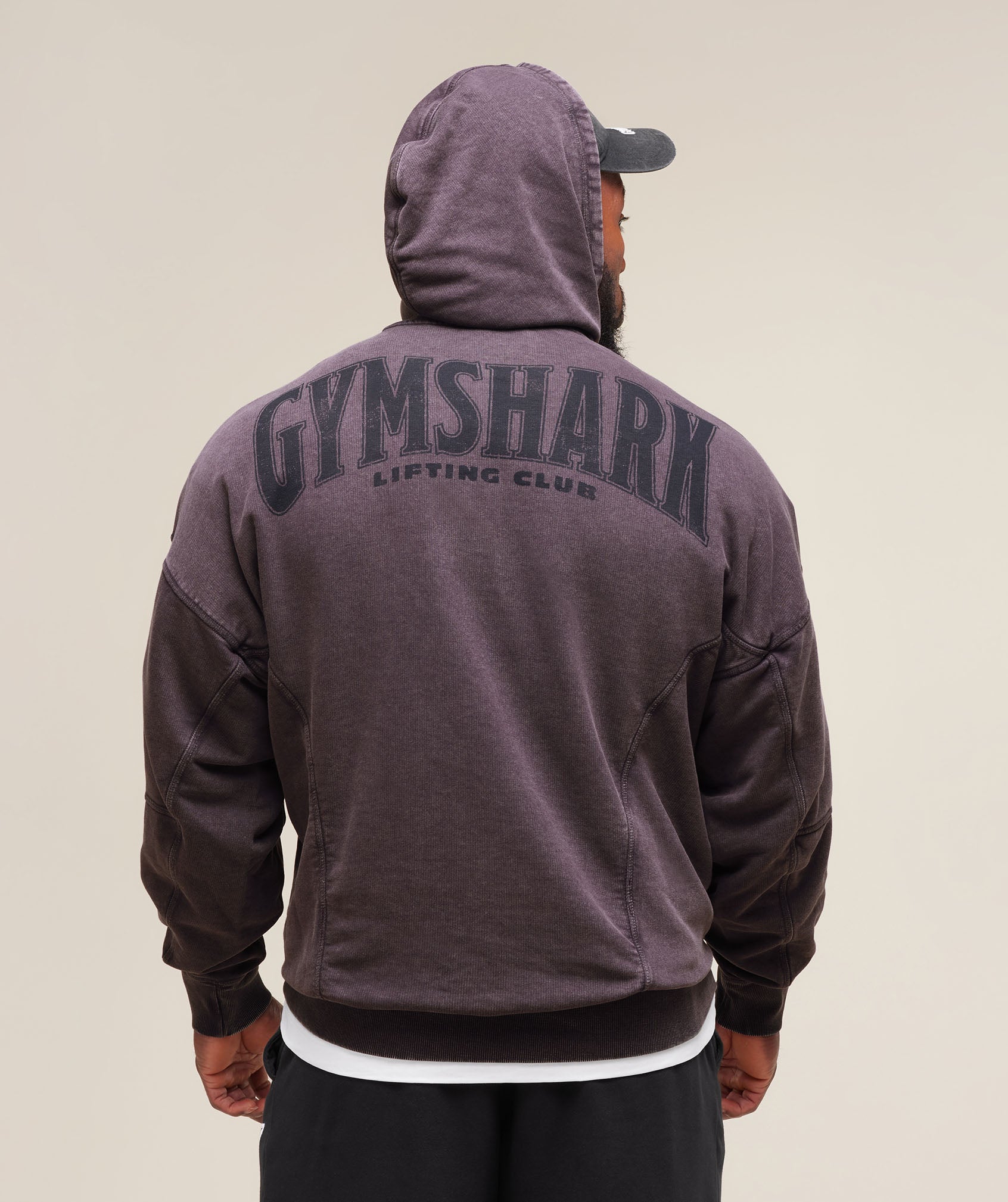 Heritage Washed Hoodie Plum Brown