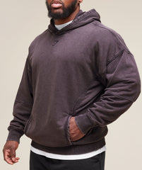Heritage Washed Hoodie Plum Brown