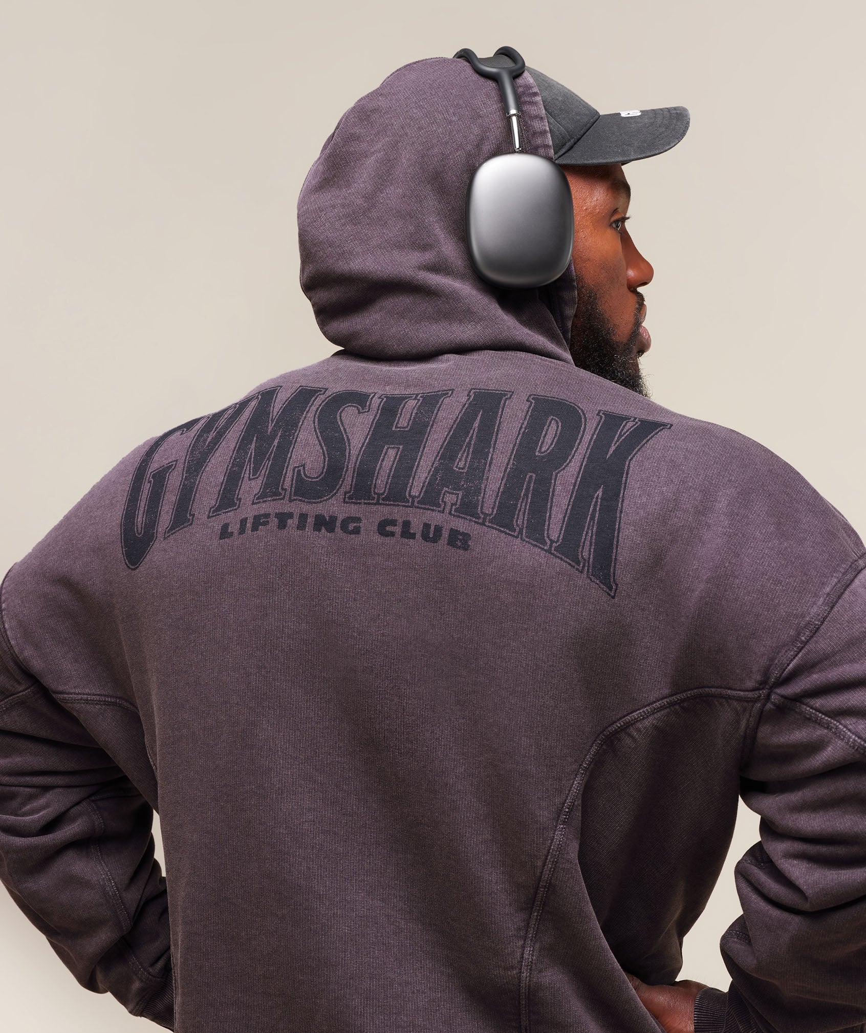 Heritage Washed Hoodie Plum Brown