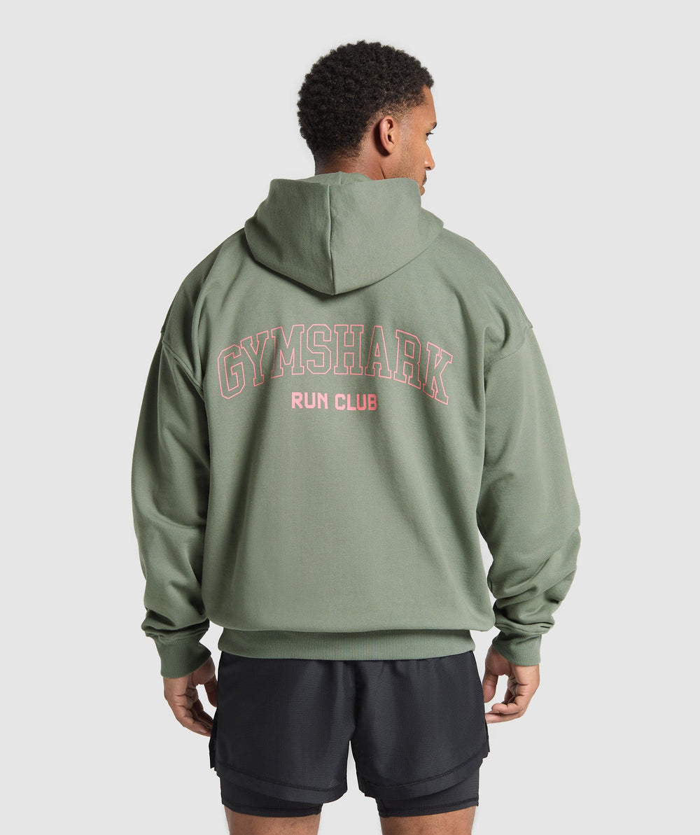 Running Graphic Hoodie Unit Green