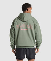 Running Graphic Hoodie Unit Green