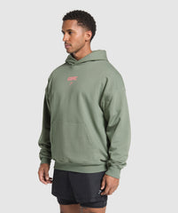 Running Graphic Hoodie Unit Green