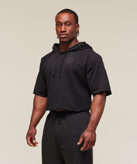Legacy Short Sleeve Crop Hoodie Black