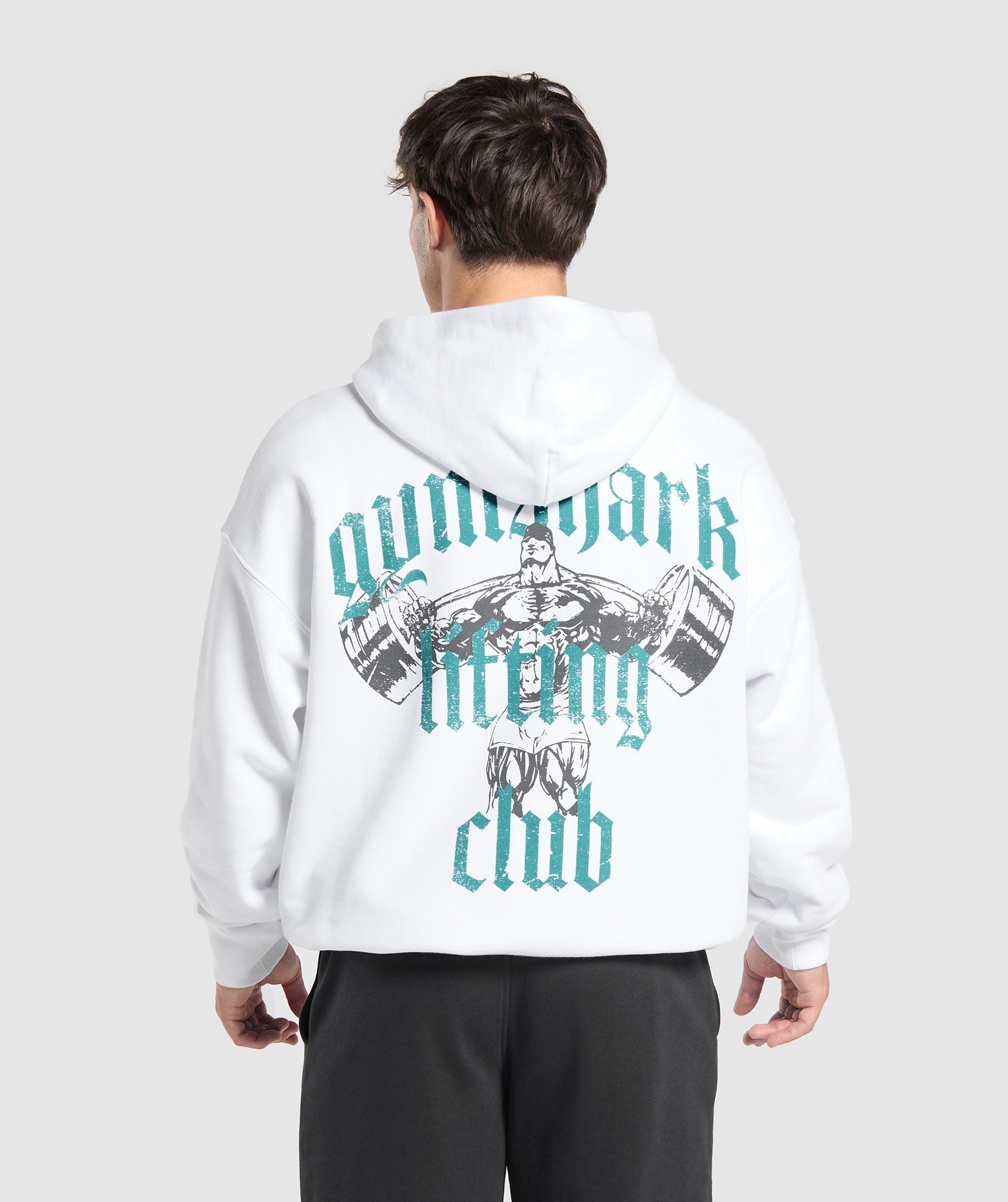 Lifting Club Hoodie White/Artificial Teal