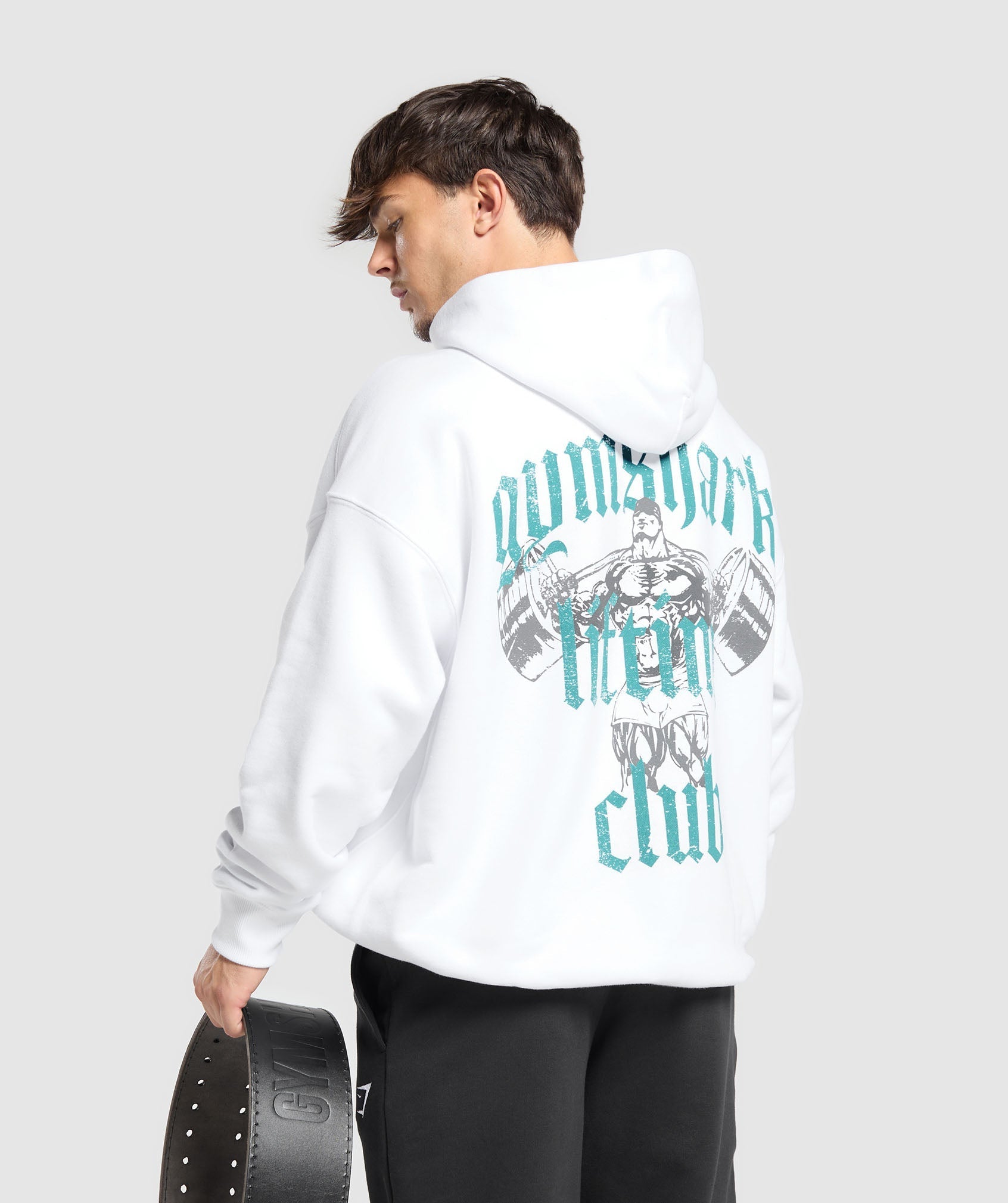 Lifting Club Hoodie White/Artificial Teal