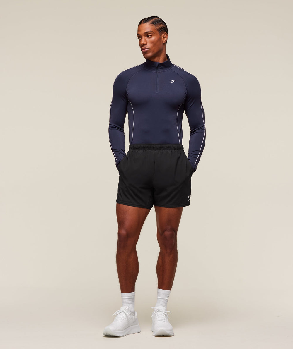 Clean Contour Seamless 1/4 Zip Heavy Blue/White