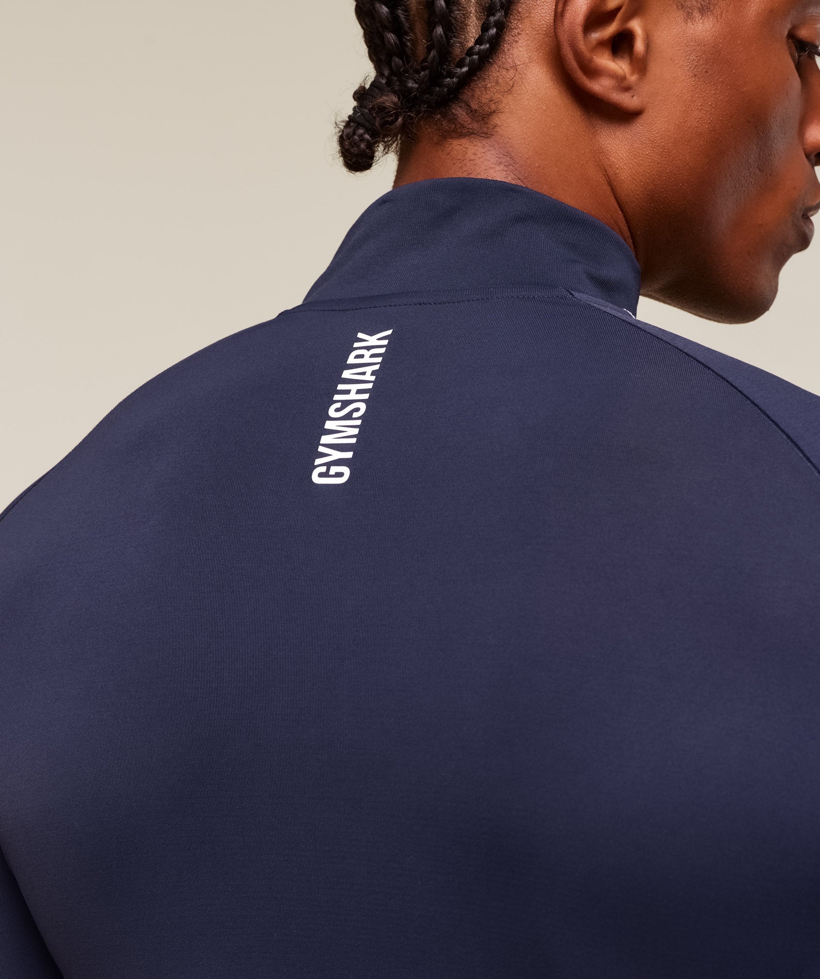 Clean Contour Seamless 1/4 Zip Heavy Blue/White
