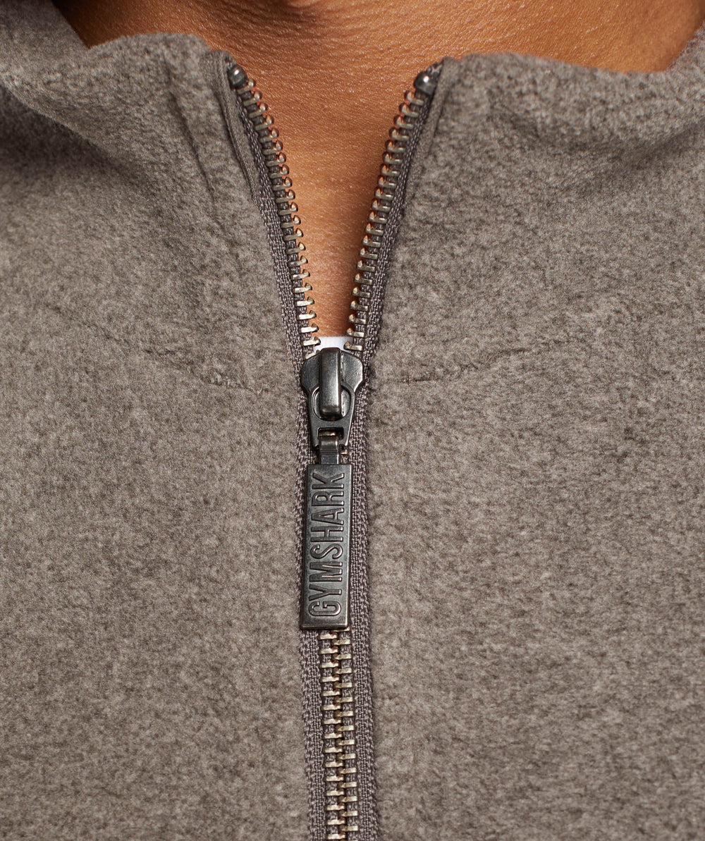 Fleece Zip Through Jacket Camo Brown/Sand Brown