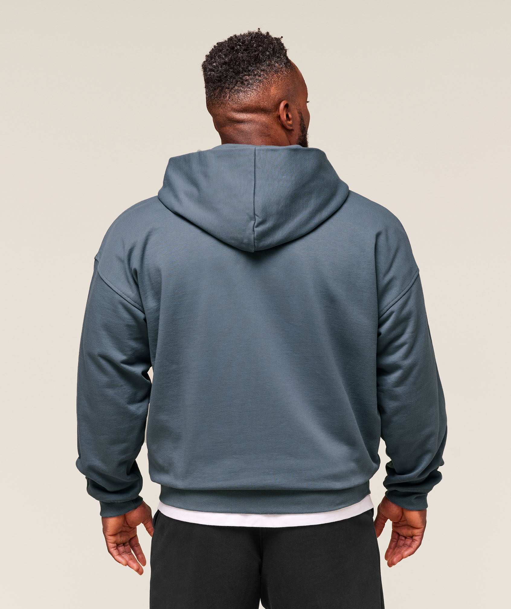 Collegiate Script Zip Up Hoodie Iron Blue