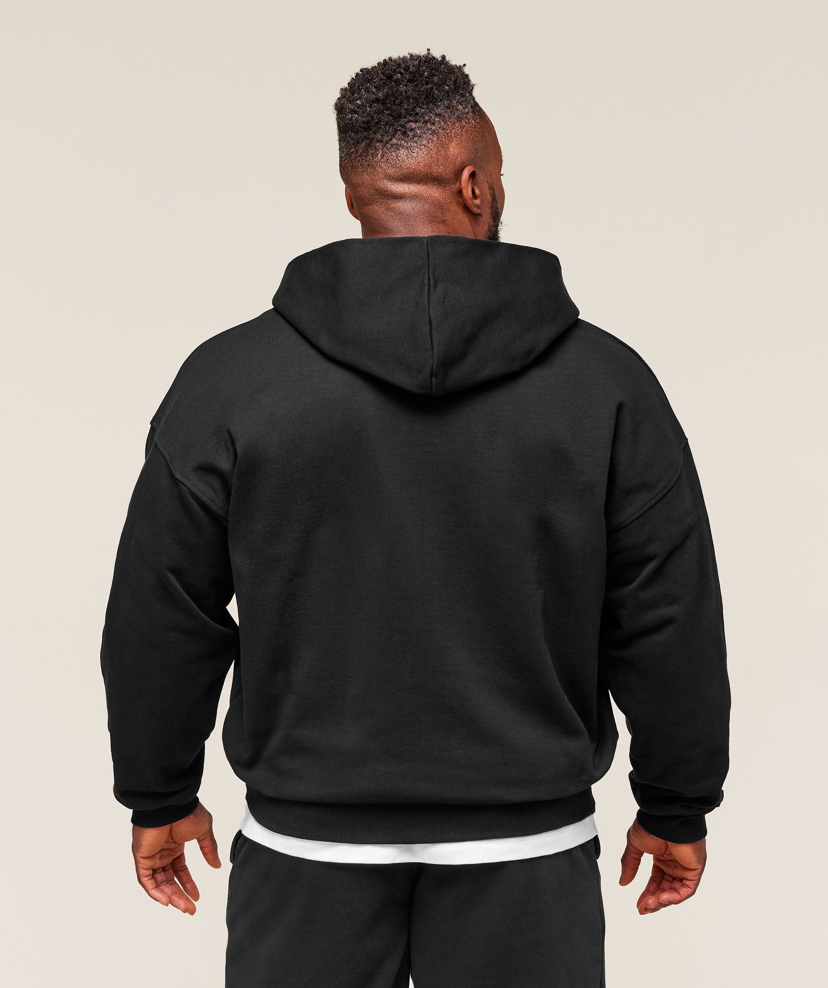 Collegiate Script Zip Up Hoodie Black/White