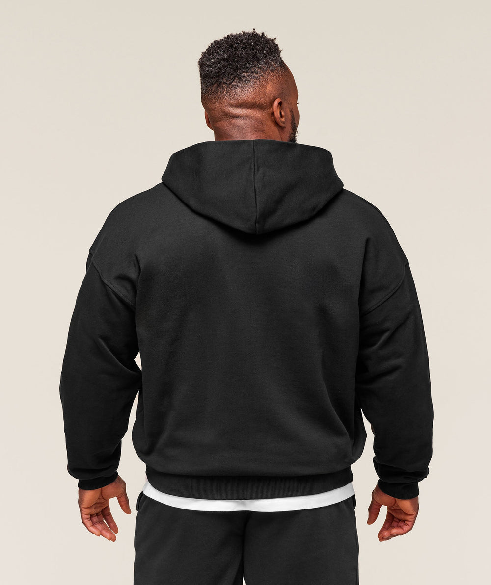 Collegiate Script Zip Up Hoodie Black/White