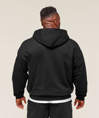 Collegiate Script Zip Up Hoodie Black/White