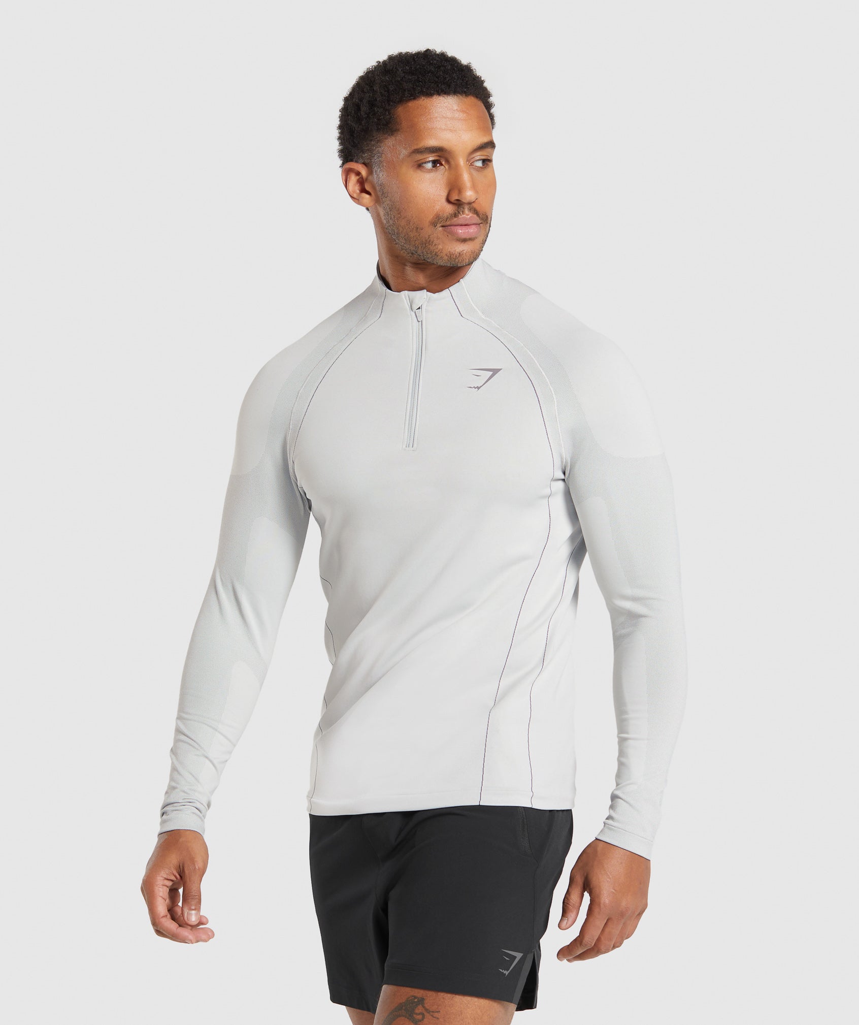 Apex Seamless 1/4 Zip Light Grey/Medium Grey
