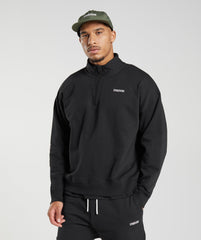 Rest Day Sweats 1/4 Zip Black