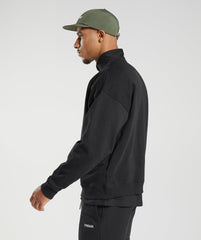 Rest Day Sweats 1/4 Zip Black