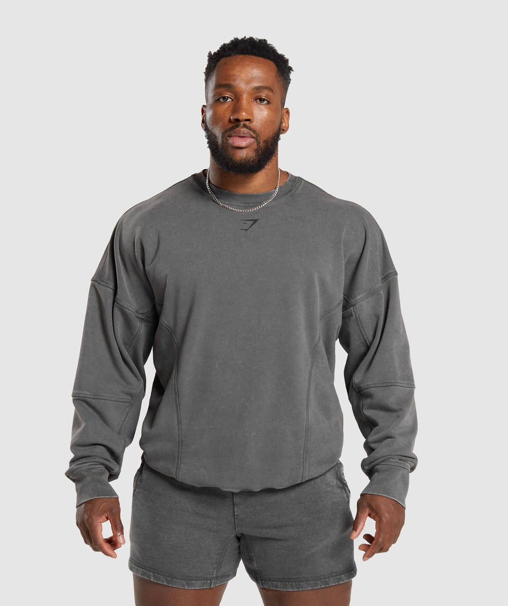 Heritage Washed Crew Onyx Grey