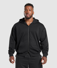 Power Zip Up Hoodie Black