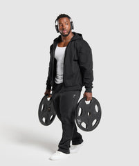 Power Zip Up Hoodie Black