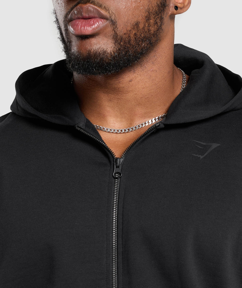 Power Zip Up Hoodie Black