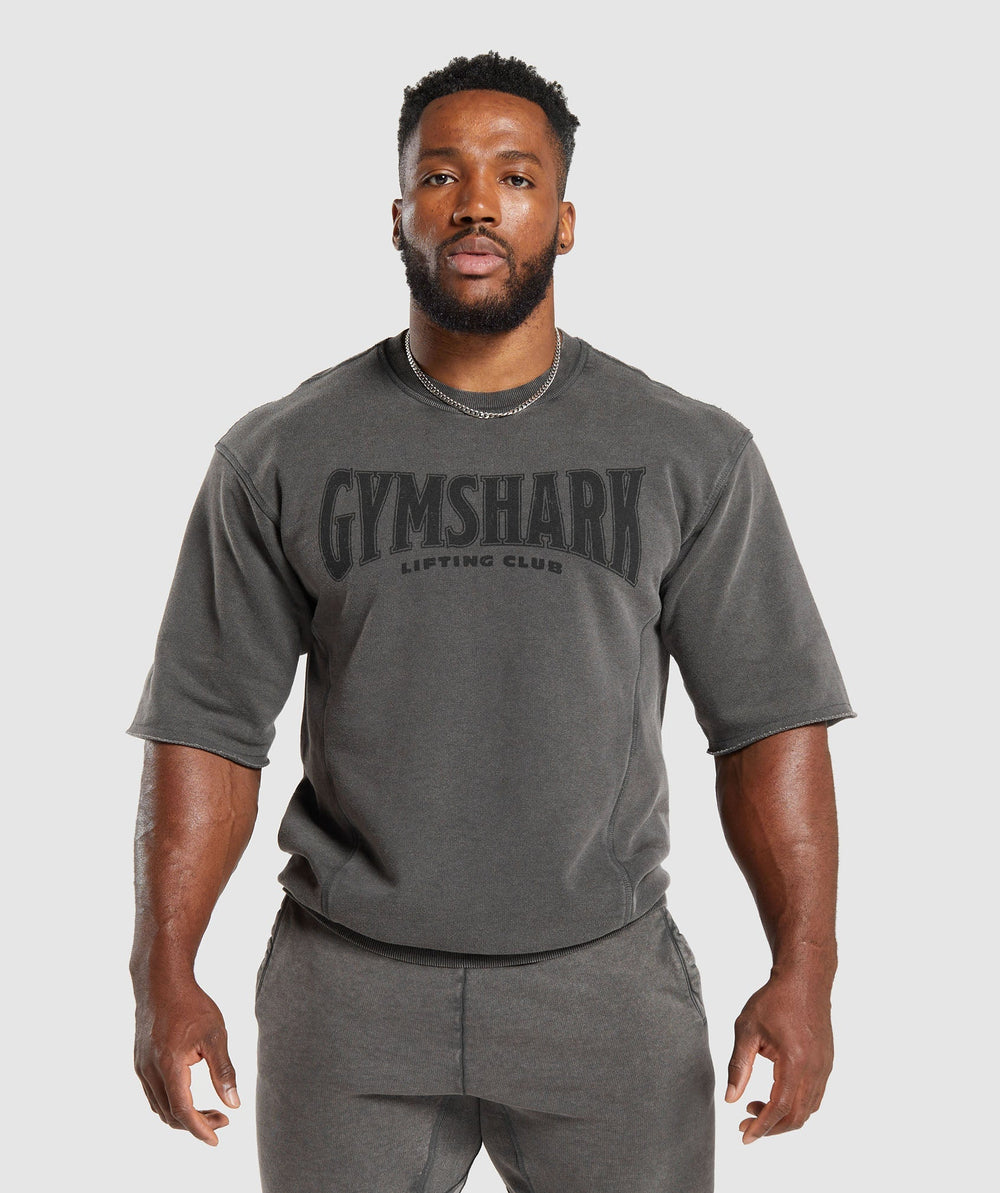 Heritage Washed Short Sleeve Crew Onyx Grey