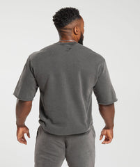 Heritage Washed Short Sleeve Crew Onyx Grey
