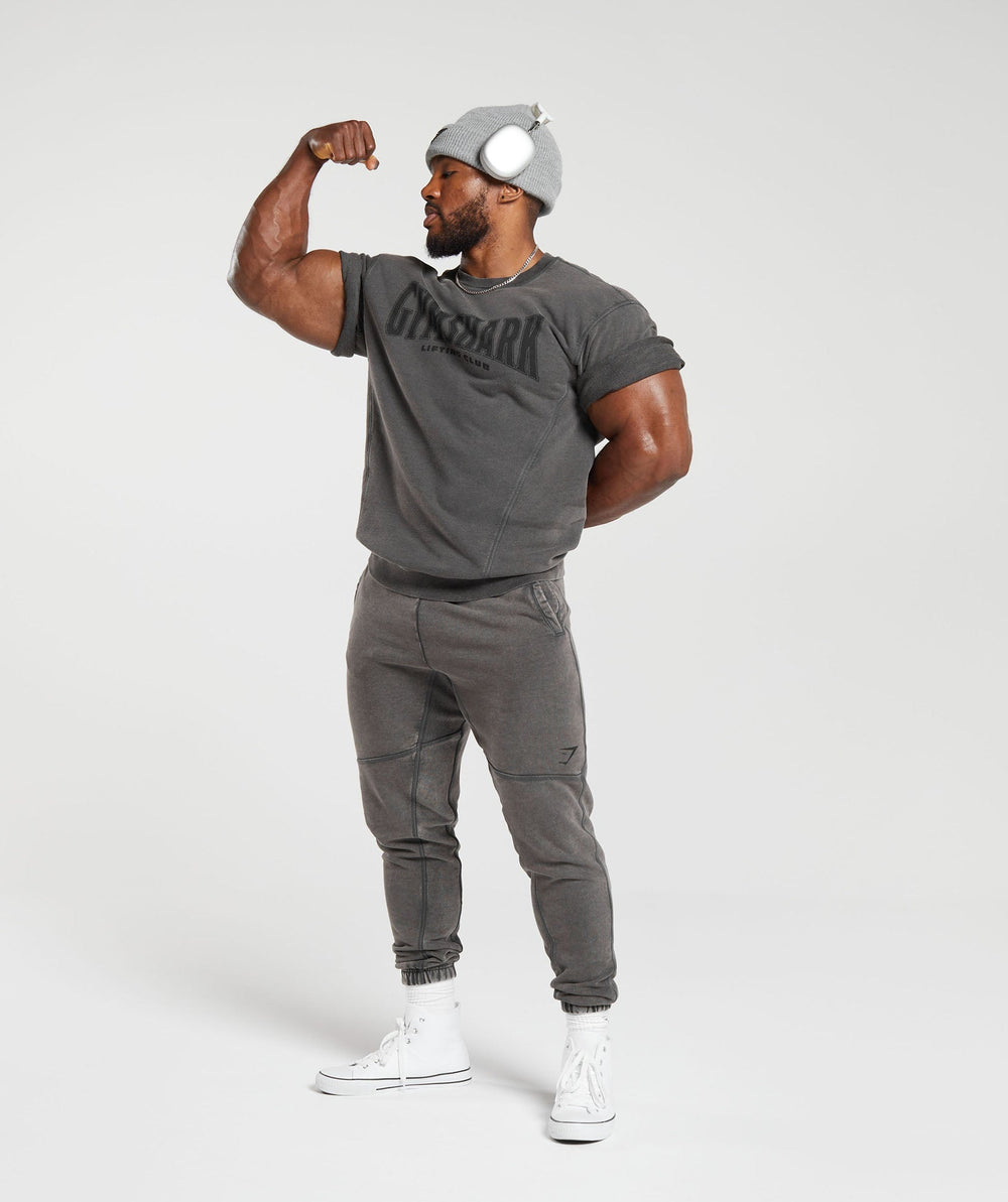Heritage Washed Short Sleeve Crew Onyx Grey