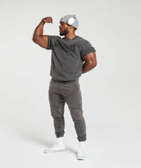 Heritage Washed Short Sleeve Crew Onyx Grey