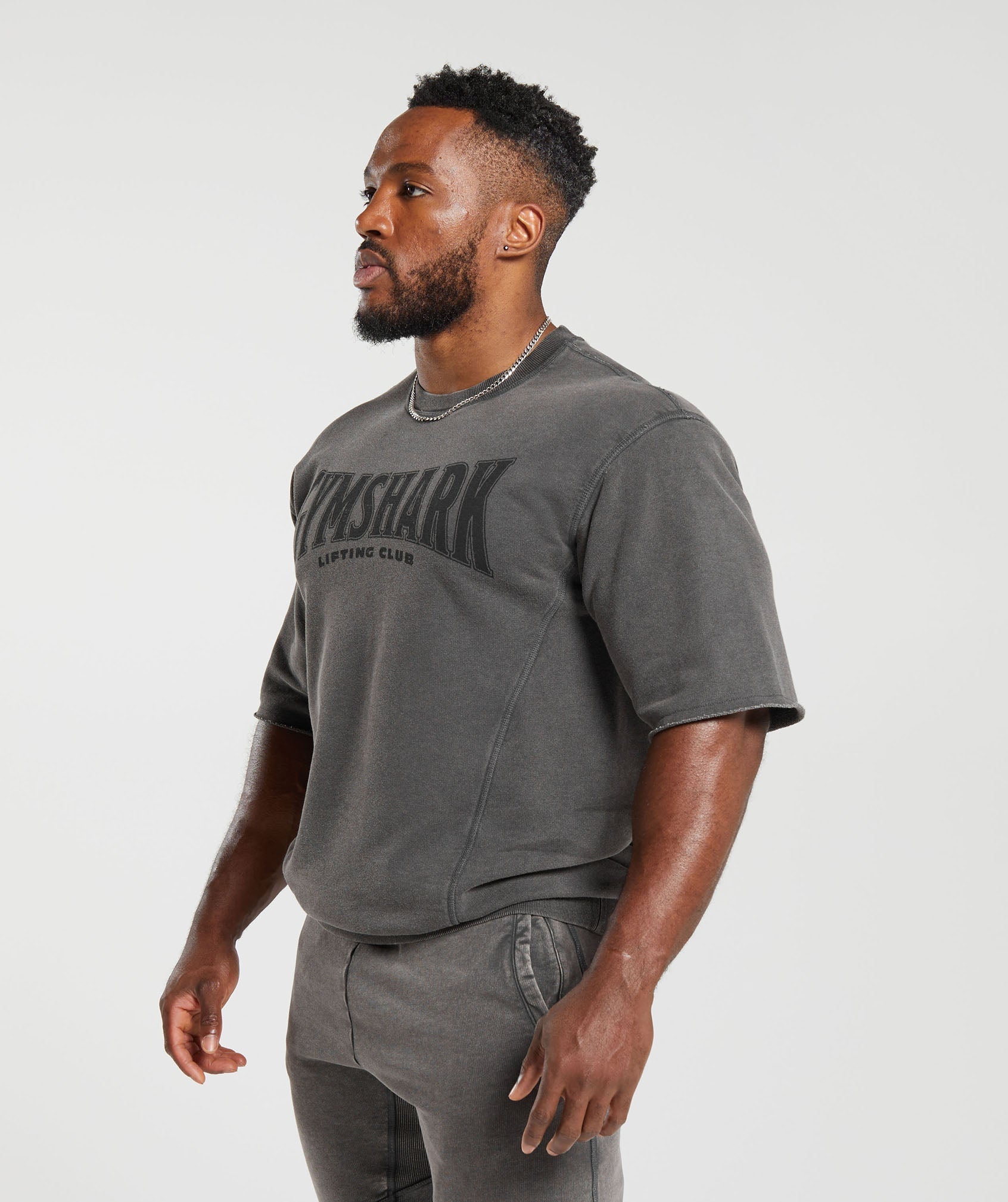 Heritage Washed Short Sleeve Crew Onyx Grey