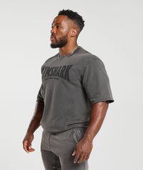Heritage Washed Short Sleeve Crew Onyx Grey