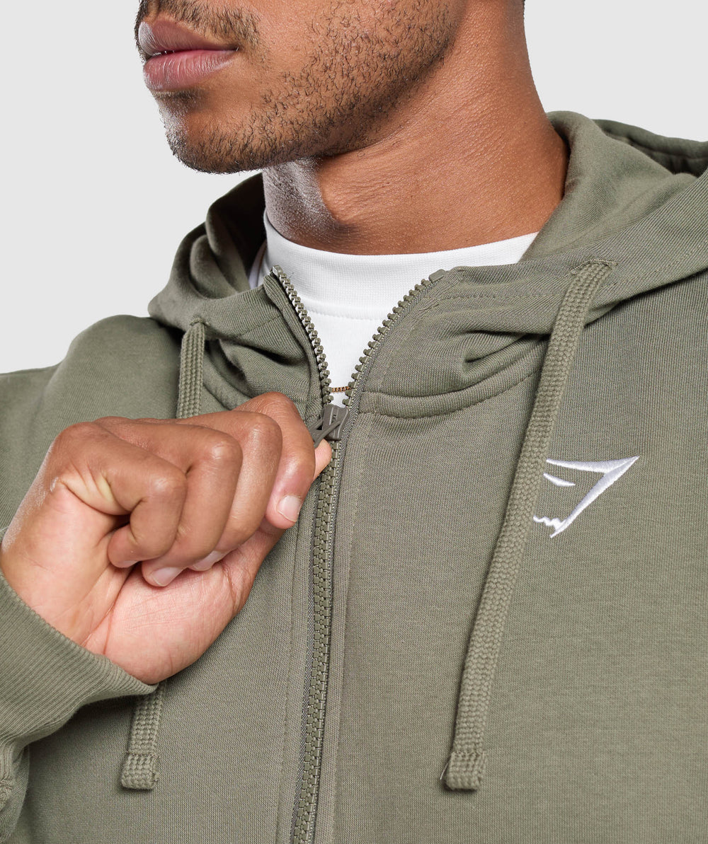 Crest Oversized Zip Up Hoodie Base Green