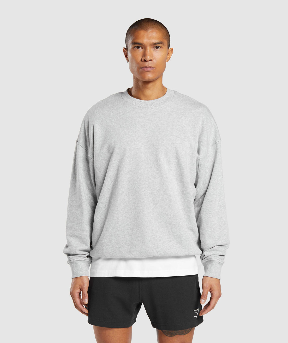 Rest Day Essential Crew Light Grey Core Marl