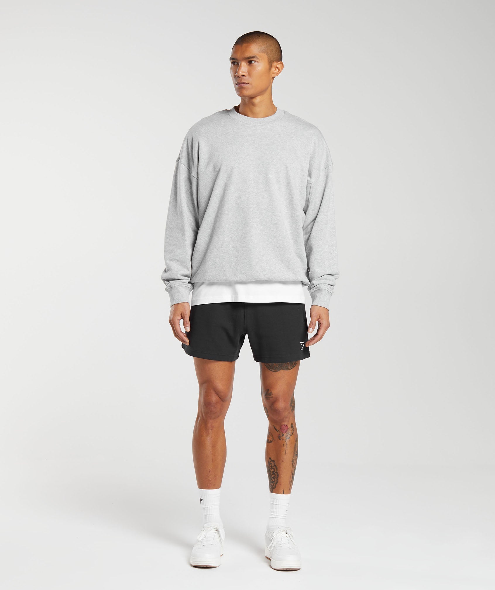 Rest Day Essential Crew Light Grey Core Marl