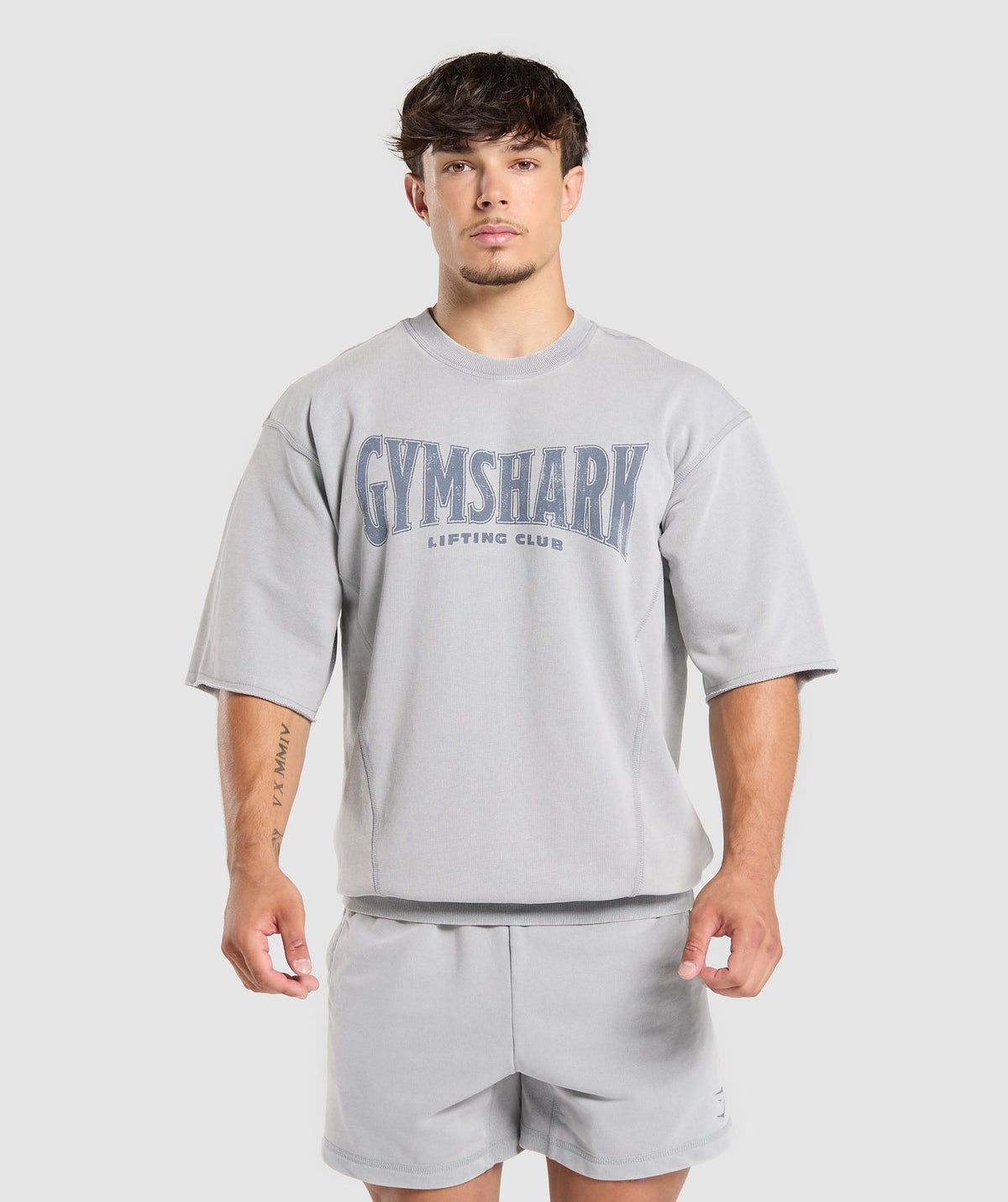 Heritage Washed Short Sleeve Crew Denim Grey