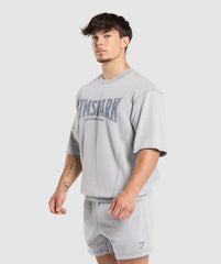 Heritage Washed Short Sleeve Crew Denim Grey