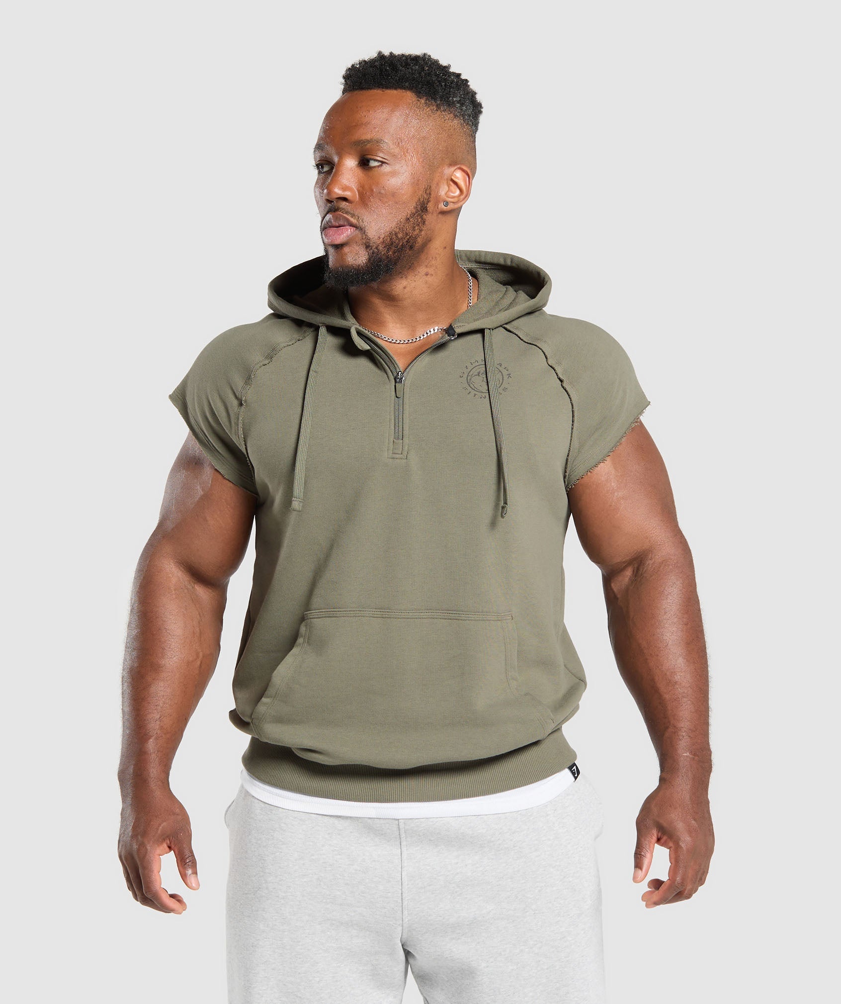 Legacy 1/4 Zip Cap Sleeve Hoodie Base Green
