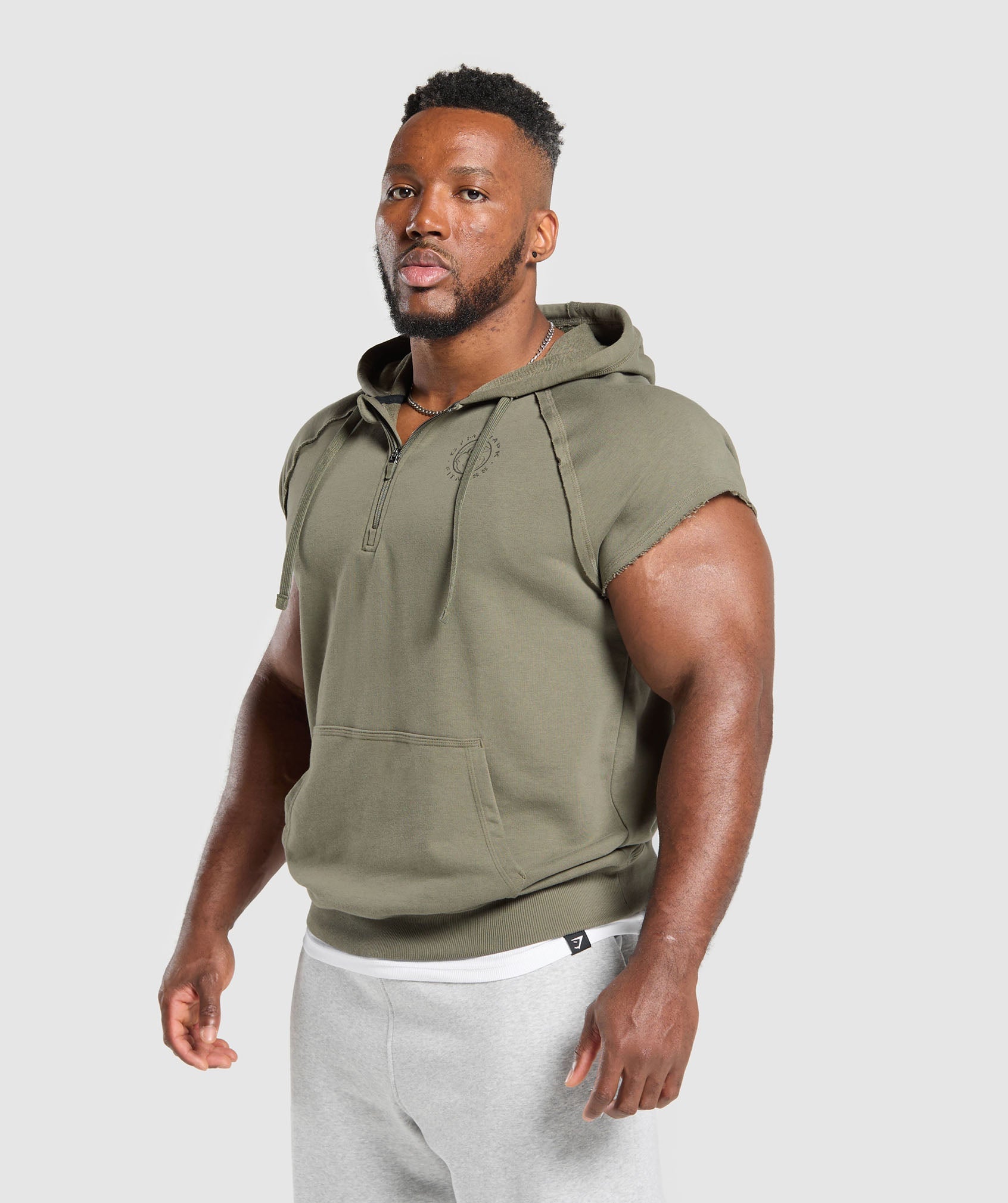 Legacy 1/4 Zip Cap Sleeve Hoodie Base Green