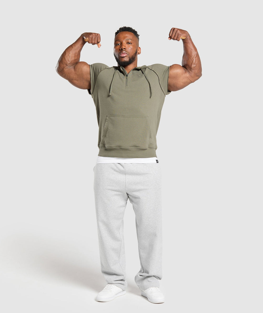 Legacy 1/4 Zip Cap Sleeve Hoodie Base Green