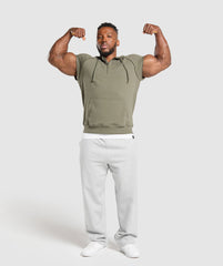 Legacy 1/4 Zip Cap Sleeve Hoodie Base Green