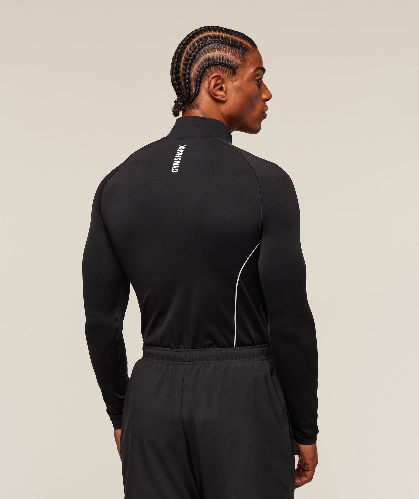 Clean Contour Seamless 1/4 Zip Black/White